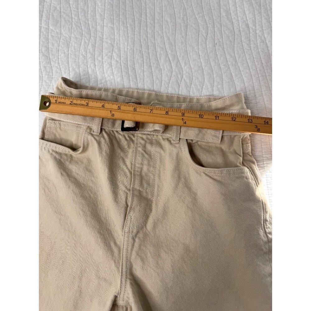 Reformation Cynthia Belted High Rise Straight Casual Jeans SZ 27 Beige Cotton - Picture 8 of 9
